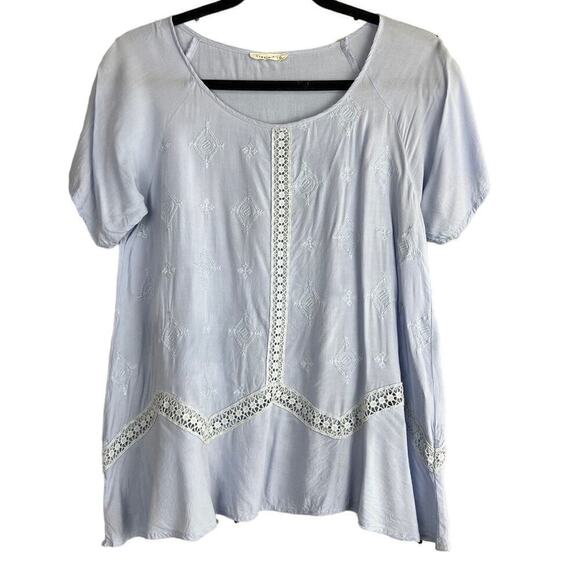 Stevie & Co Baby Blue Boho Blouse Size S - Picture 1 of 5